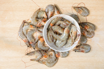 group of fresh shrimp