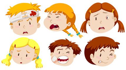 Boys and girls being hurt