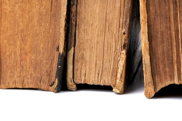 Studio shot of old book on white background