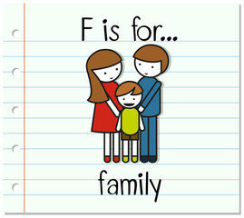 Flashcard letter F is for family