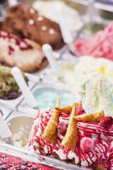 italian gelato gelatto ice cream display in shop