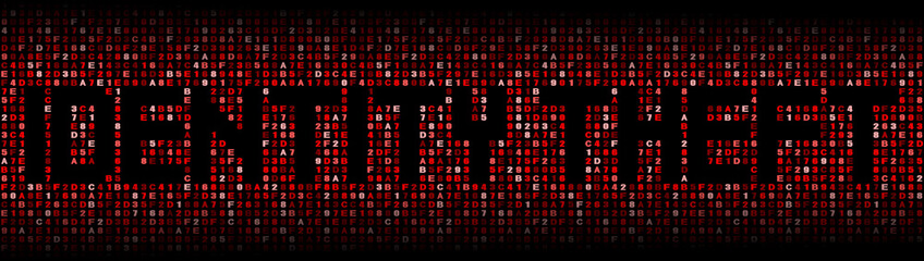 Identity Theft text on hex code illustration