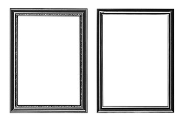 Two old wooden frames isolated on white