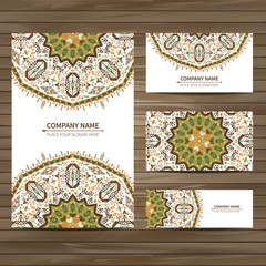 Business colorful card template. Vector illustration in native style