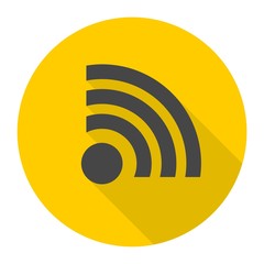 Wireless and wifi icon or sign with long shadow