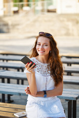 Hipster girl smiling.