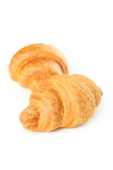 Tasty croissants isolated on a white
