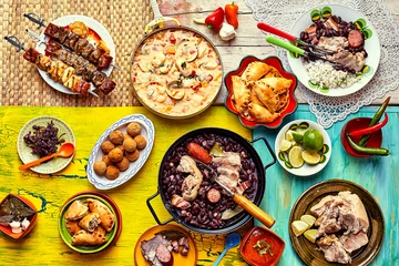 Foto op Plexiglas Brazilië Vers gekookt feest van Braziliaanse gerechten
