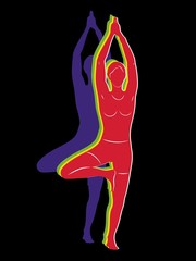 silhouette of a woman practicing yoga