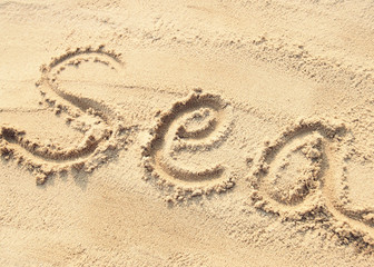 Sea - sand writing on the beach