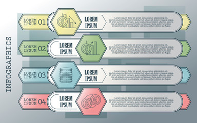 Vector infographics set. Outline. Collection of templates for cy