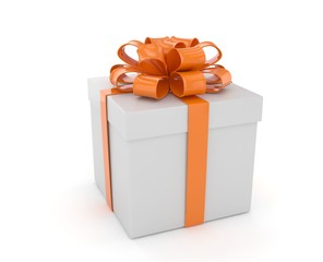 gift box with bows isolated on white