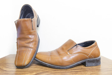 Brown leather shoe Classic vintage Style for men