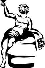 Antique man on wine barrel