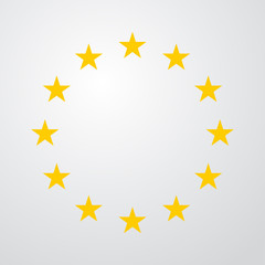 Icono plano estrellas de Union Europea en fondo degradado #2