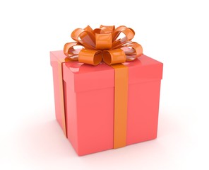 gift box with bows isolated on white