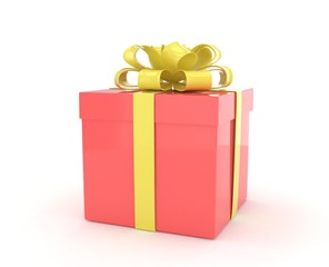 gift box with bows isolated on white
