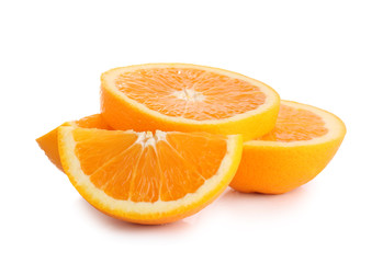 slice of orange isolated on white background