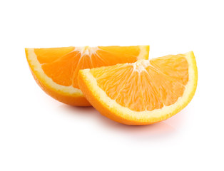slice of orange isolated on white background