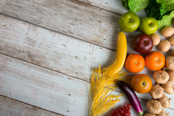 healthy food background concept photo with copyspace
