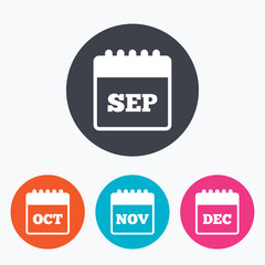 Calendar. September, November, October, December