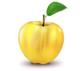 gelber Apfel , freigestellt