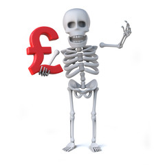 3d Skeleton holds a UK Pounds Sterling currency symbol