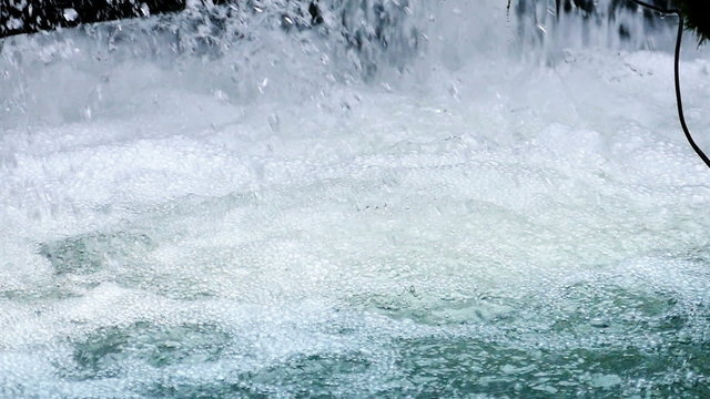 Power of Nature - Magnificent Waterfall in Closeup in a Beautiful Nature, Slow Motion Video Clip