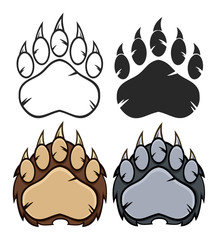 Naklejka premium Bear Paw Logo Design. Collection Set