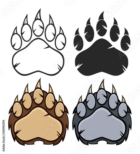 "Bear Paw Logo Design. Collection Set" Stock image and royalty-free
