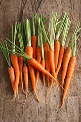 fresh baby carrots.