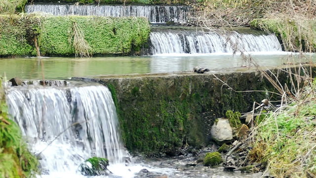 Beautiful waterfall in nature in slow motion, Slow Motion Video Clip