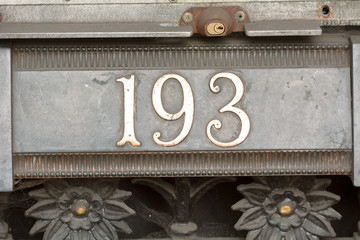 House number 193 sign