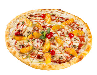 isolated dessert food the sweet pizza