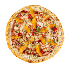 isolated dessert food the sweet pizza