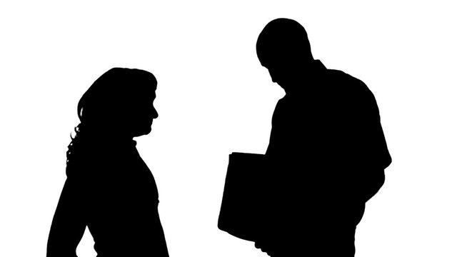 Man and woman on a white background.