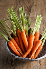 fresh baby carrots.