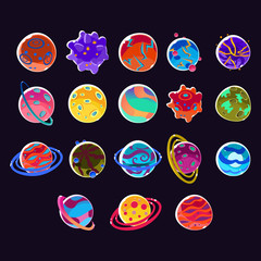 Cartoon Fantasy Planets