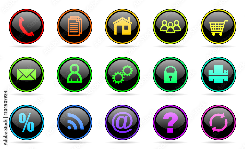 Poster business vector web icons set