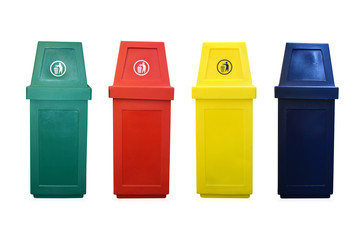 4 Recycle bin isolate on white background