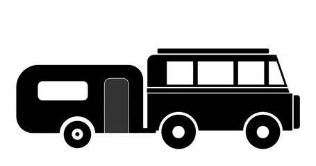 Camionnette avec sa caravane