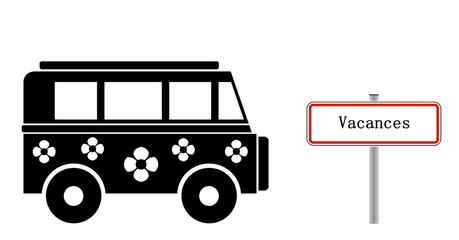 Camionnette de hippie en vacances