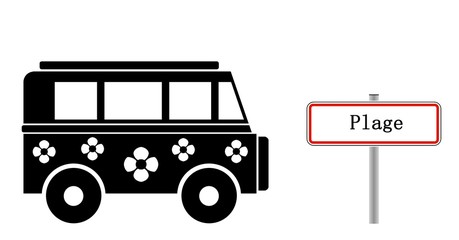 Camionnette de camping à la plage