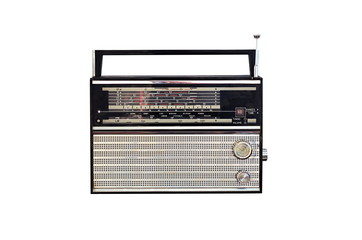 Retro radio isolated on white background
