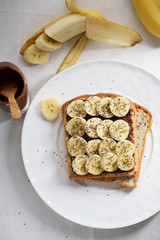 banana and chia seeds toast