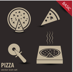 Pizza vector icon set.