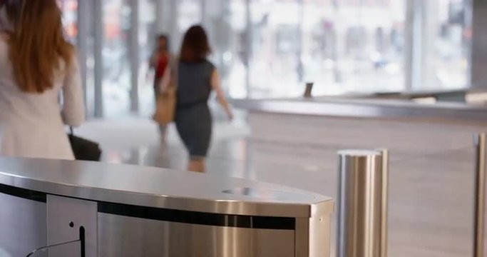 Smart watch scanning to open gate in business lobby