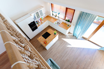 Fototapeta premium Modern kitchen top view
