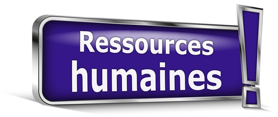 Fototapeta premium Ressources humaines sur panneau bleu