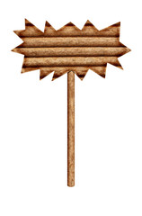 Wooden sign isolated on white